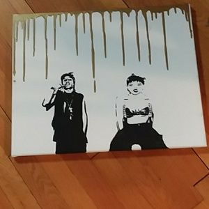 Rihanna and Rocky  large canvas painting
